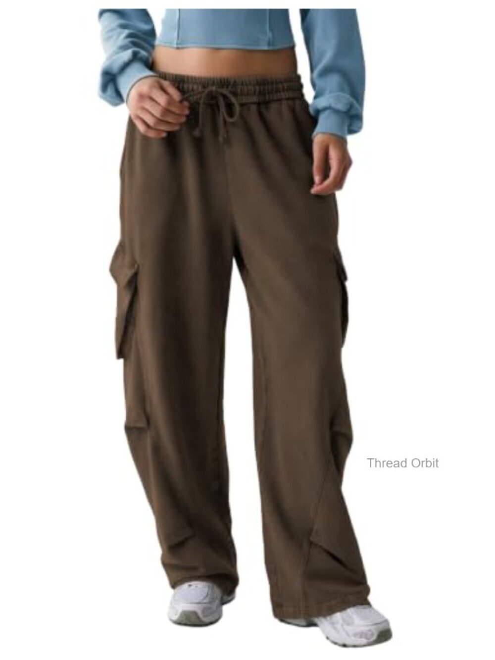 Women's Baggy Cargo Sweatpants High Waisted Wide Leg Joggers with Pockets